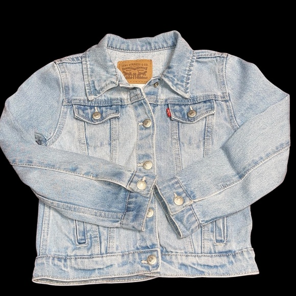 Levi's Jean Jacket Kids Child Sz 5 6 Blue Denim Trucker Jacket Light Washed - Picture 1 of 14